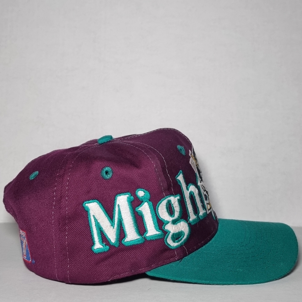 Vintage 90s Anaheim Ducks Spellout Logo7 Hat Cap Snapback NHL Hockey 🔥 - Picture 3 of 5